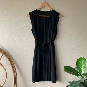 Ann Taylor Black Pleated Dress
